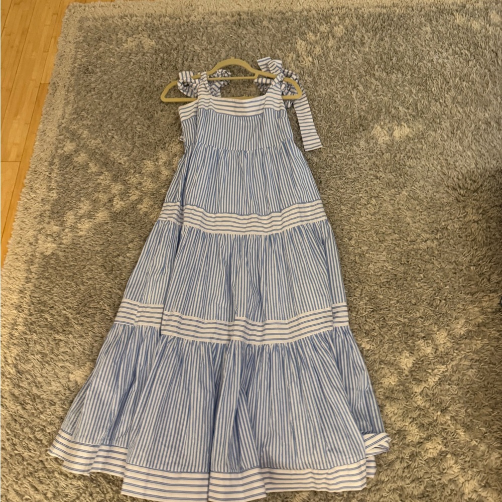 Blue Striped Maxi Dress